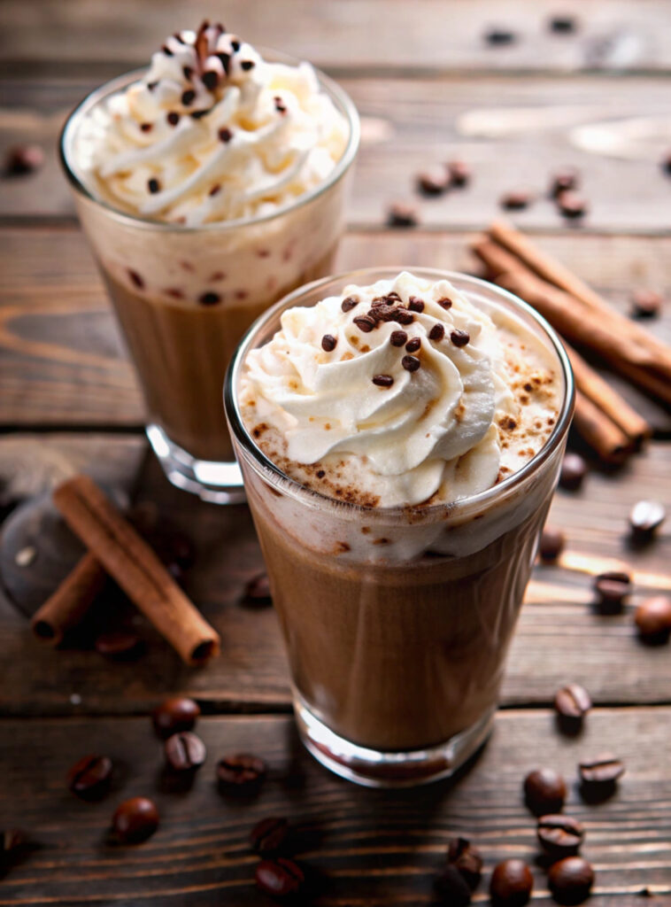 Ice Mocha coffee with whipped cream