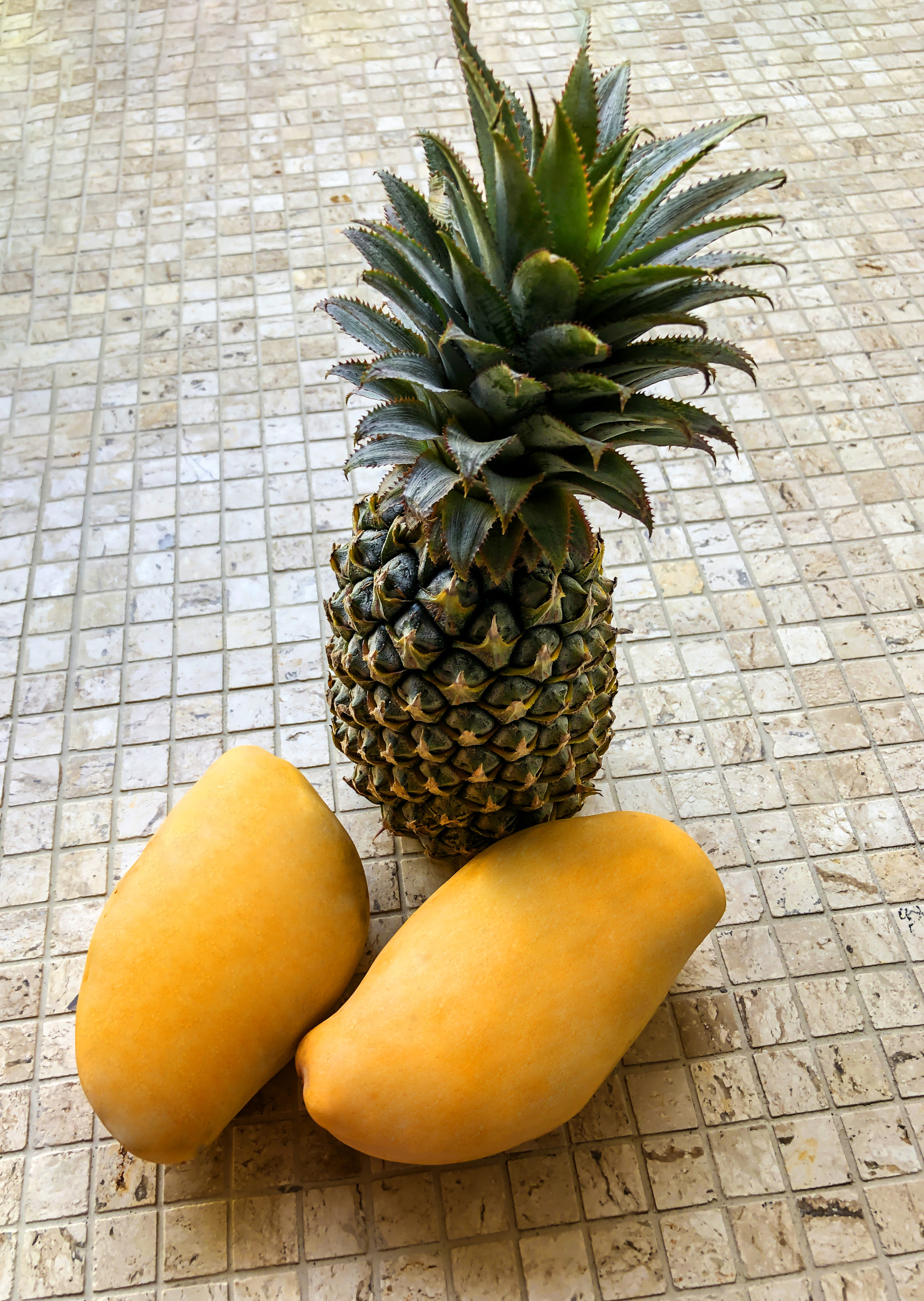  tropical fruit on the counter