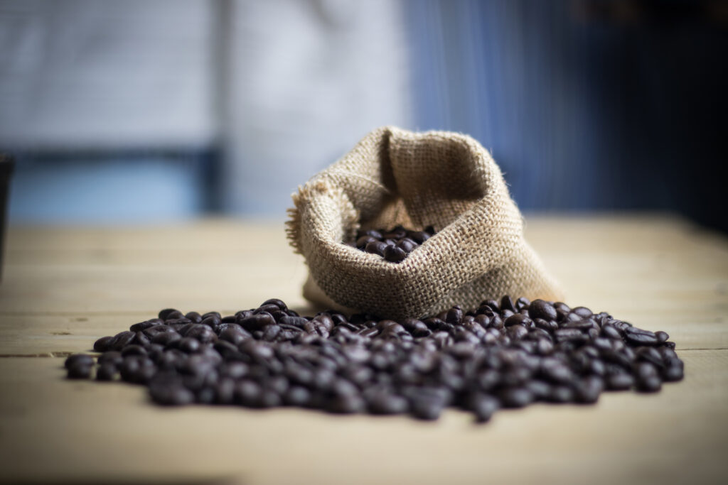 table of coffee and sack